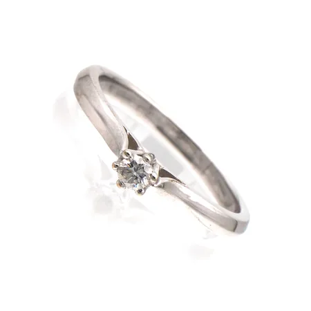 Timanttisormus 1x0.08ct, koko 16¾, 750 valkokulta,  Paino: 2,5 g