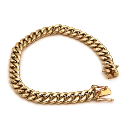Panssariranneketju, leveys 7,7mm, pituus 190mm, Käsityöleima, 585, Paino: 13 g