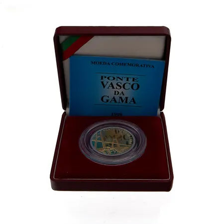 Kultaraha, 500 Escudos, Portugal, 1998, Vasco Da Gama Bridge, rasia ja sertifikaatti, hopea 925 14,0g ja kulta 916 3,1g,