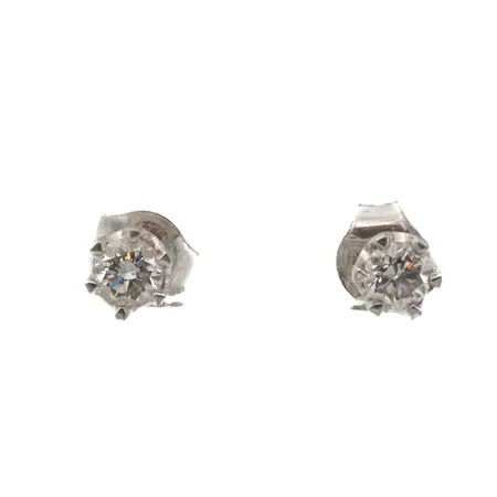 Kivikorvanapit 2xn.0.19ct, Ø 5mm, valkokulta, 585, Paino: 1,2 g