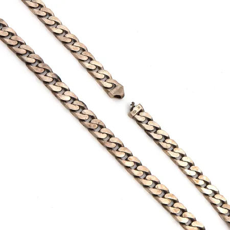 Viallinen panssarikaulaketju, leveys 8,3mm, ptuus 49,5cm, 925, Paino: 73,6 g