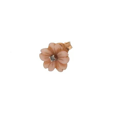 Pariton kivikorvakoru timantilla 1xn.0.005ct, Ø 8mm, 750br, Paino: 0,5 g