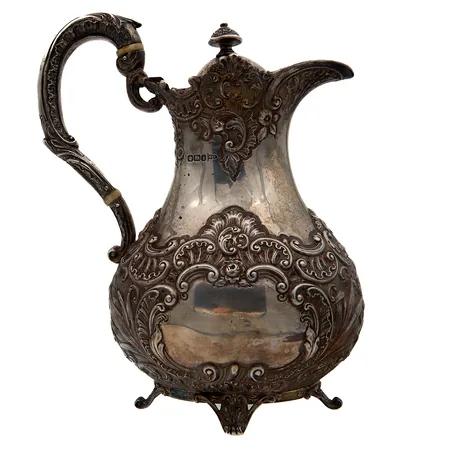 Hopea kannu, korkeus 190mm, Sheffield Englanti, Walker & Hall, vuodelta 1900, 925br, Paino: 500,6 g