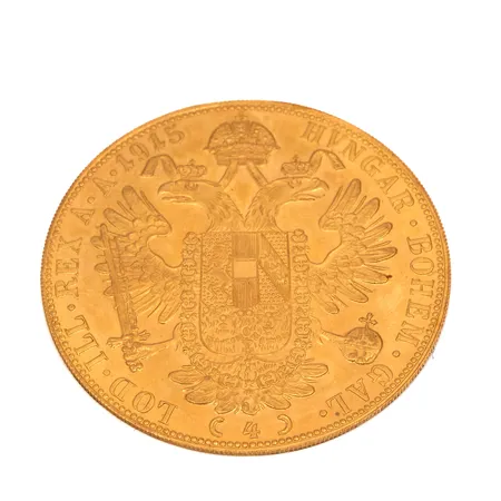 Kultaraha Frans Josef I, 4 dukaattia, Itävalta-Unkari, 1915, 986, Paino: 14 g