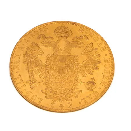 Kultaraha Frans Josef I, 4 dukaattia, Itävalta-Unkari, 1915, 986, Paino: 14 g