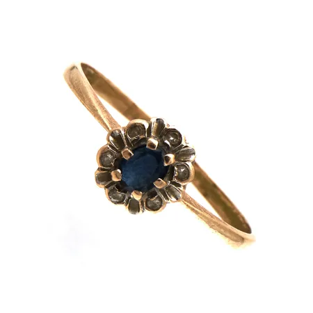 Dianasormus timanteilla 6xn.0.005ct, koko 18½, 585be kelta- ja valkokulta, Paino: 1,2 g