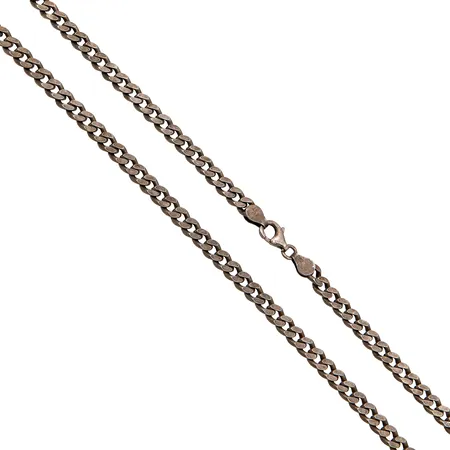 Panssarikaulaketju, lukko kiinnitys vääntynyt, pituus 51cm, leveys 5,2mm, 925, Paino: 30 g