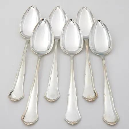 Kuusi ruokalusikkaa Chippendale, Kultakeskus, pituus 203mm, 830, Paino: 370,3 g