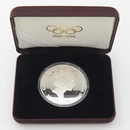 Juhlaraha Olympialaiset 1896-1996, Sankarit, Ranska, mukana alkuperäinen rasia ja aitoustodistus, 925, Paino: 33,6 g
