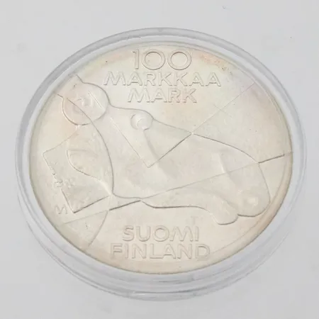 Juhlaraha, Ateneum 1989, nimellisarvo 100 markkaa, 925, Paino: 24,2 g