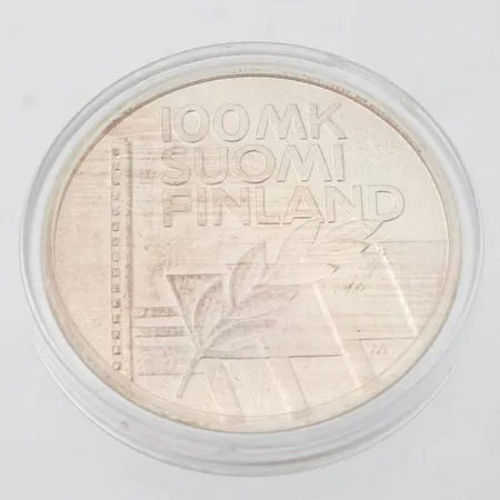 Juhlaraha, EM 1994, nimellisarvo 100 mk, 925, Paino: 24,3 g