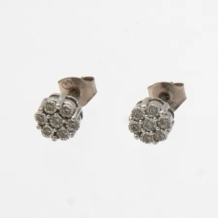 Timanttikorvakorut 14xn.0.005ct, 585 valkokultaa, Paino: 1,7 g