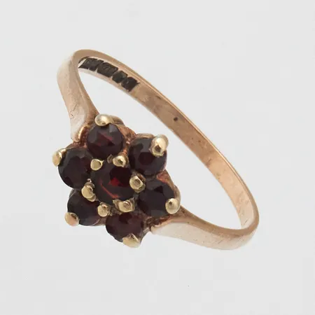 Granaattisormus, koko 16½, 375br, Paino: 1,7 g