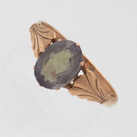 Kivisormus, koko 19, kaiverrettu, 585br, Paino: 2,6 g