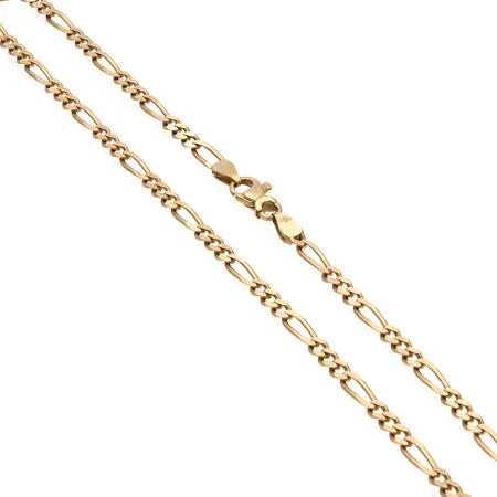 Figaro-kaulaketju, pituus 34cm, leveys 3mm, 585, Paino: 9,4 g