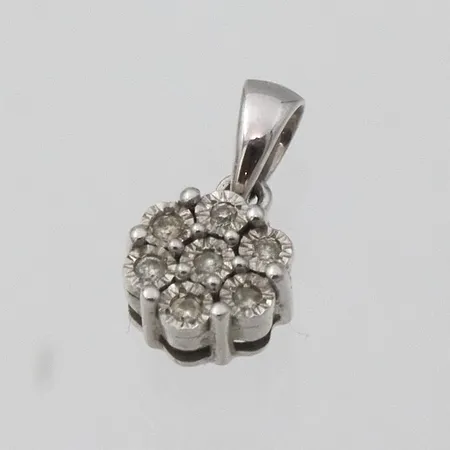 Timanttriipus 7xn.0.005ct, korkeus 13mm, 585 valkokultaa, Paino: 0,9 g