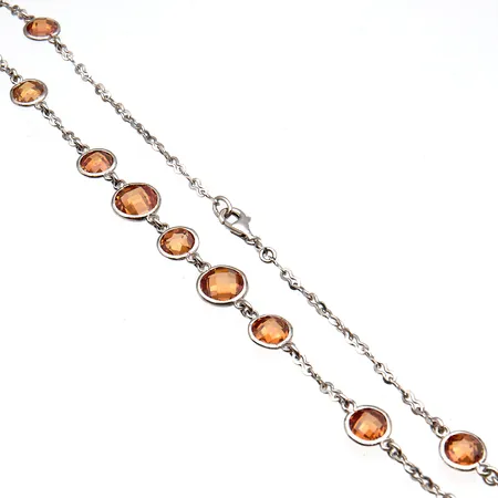 Kivikaulakoru, pituus 43cm, leveys 3-11mm, 925br,  Paino: 18 g