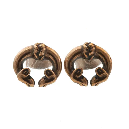 Korvakorut, Hirvenpää, Kalevala, korkeus 10mm, taustat 925, pronssia