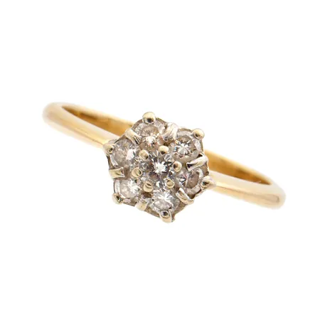 Timanttisormus 7xn.0.05ct, koko 16¼, 750,  Paino: 3,1 g