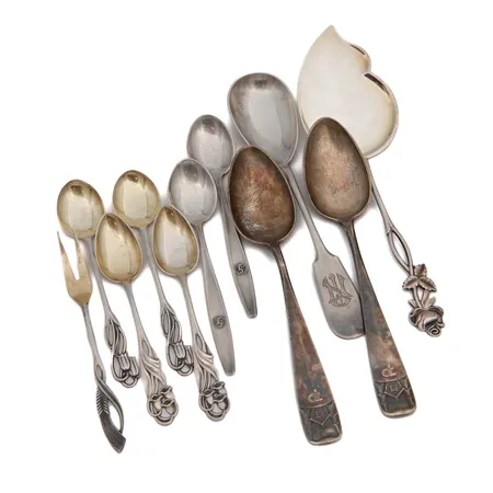 Pöytähopeaa, osa kaiverrettu, pituudet 120-190mm, 813-830, Paino: 185,7 g