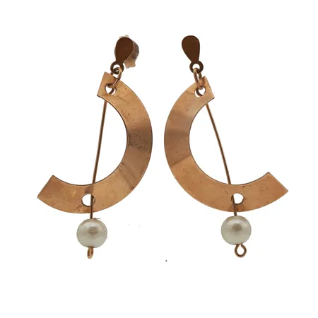 Helmikorvakorut, korkeus 40mm, toinen tausta puuttuu, 585br, Paino: 1,6 g