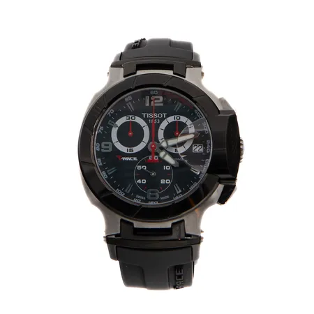 Teräsrannekello Tissot, T-Sport T Race, ref.T048.417.27.057.00, Quartz, taulun  Ø 47mm, kumiranneke, laatikko