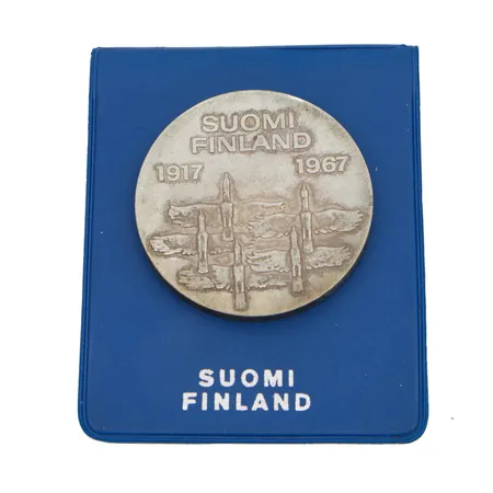 Juhlaraha, Suomen itsenäisyyden kunniaksi 1917-1967, nimellisarvo 10mk, 900,  Paino: 24 g