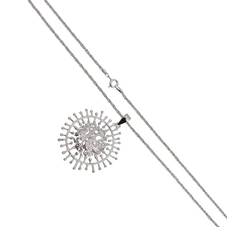 Kaulakoru Tapio Wirkkala, Täysikuu, pituus 45,5cm, riipuksen Ø 35, Kultakeskus, 830, Paino: 8,2 g