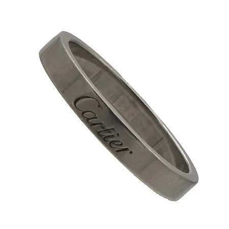 Sileä sormus, Cartier, C de wedding , koko 18, kaivertamaton, Cartierin todistus, 950 platina, Paino: 5,5 g