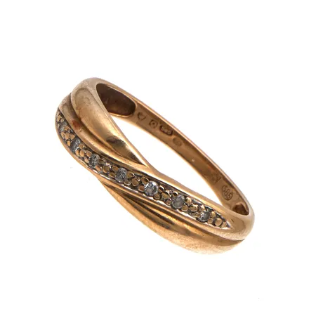 Timanttisormus 7xn.0.005ct, koko 17½, 585, Paino: 1,6 g