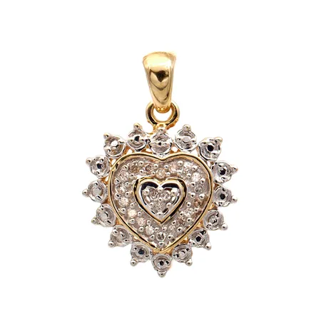 Timanttiriipus 21xn.0.005ct, sydän, korkeus 20mm, leveys 15mm, 585,  Paino: 2,7 g