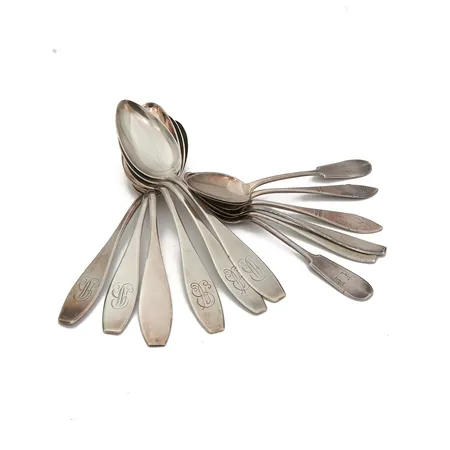 Hopealusikoita, kaiverrettu, 813, Paino: 255,6 g