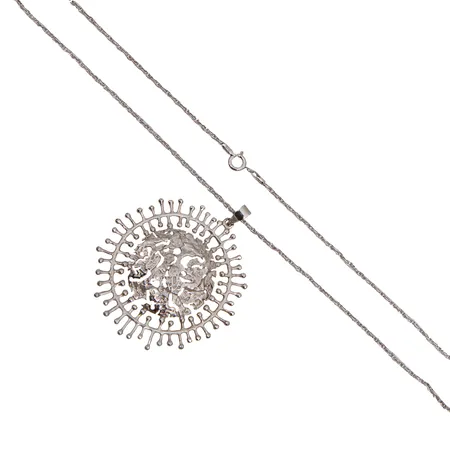 Kaulakoru Tapio Wirkkala, Täysikuu, pituus 45cm, riipuksen Ø 48mm, Kultakeskus, 830, Paino: 13,8 g