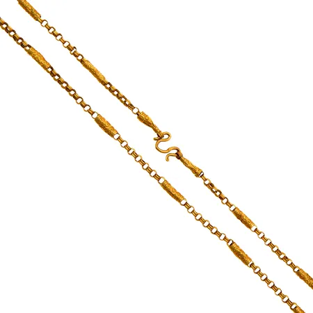 Kaulakoru, vääntymiä ja venynyt, pituus 55cm, 965,  Paino: 15,2 g