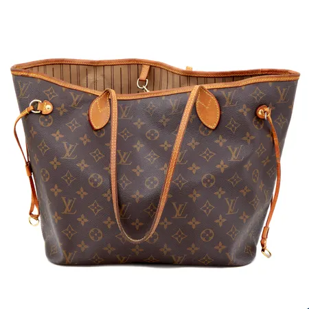 Nahkalaukku Louis Vuitton Monogram MM Neverfull, M40156, sr. CA1038, sisätaskun pintä osittain hilseillyt pois, sisällä tahroja, pinnassa normaaleja iän mukaisia käytön jälkiä, kuitti