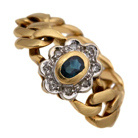 Diana-panssariketjusormus timanteilla 8xn.0.005ct koko 17½, 750br,  Paino: 5,9 g