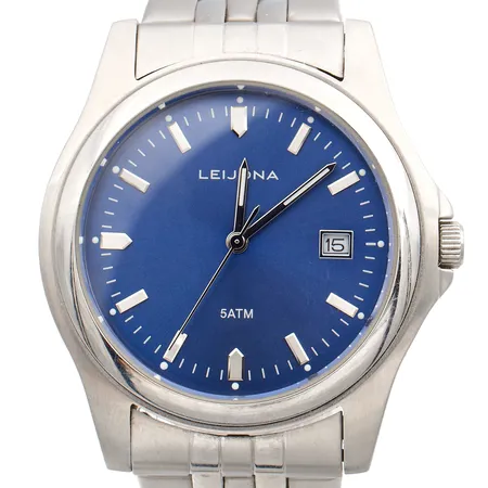 Teräsrannekello Leijona 5ATM, quartz, Ø 38mm, pituus 170mm + 30mm, laatikko.