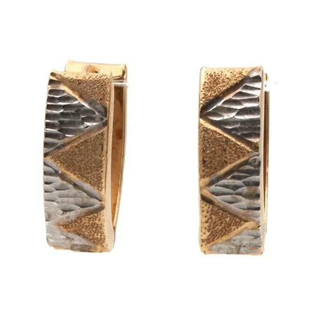 Korvakorut, korkeus 18mm, 585 valko- ja keltakulta, Paino: 3,2 g