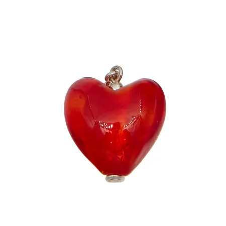 Sydänriipus, murano lasi, korkeus 30mm, 925br, Paino: 7,1 g