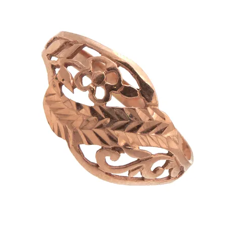 Kuvioitu sormus, koko 17½, 585,  Paino: 1,3 g