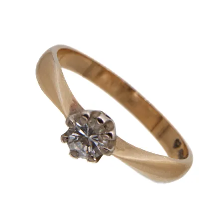 Timanttisormus, 1xn.0.25ct, koko 17, 585,  Paino: 2,5 g