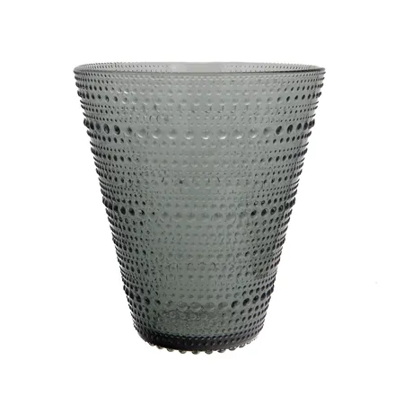 Lasimaljakko, Kastehelmi, Iittala, design Oiva Toikka, korkeus 154mm, harmaa
