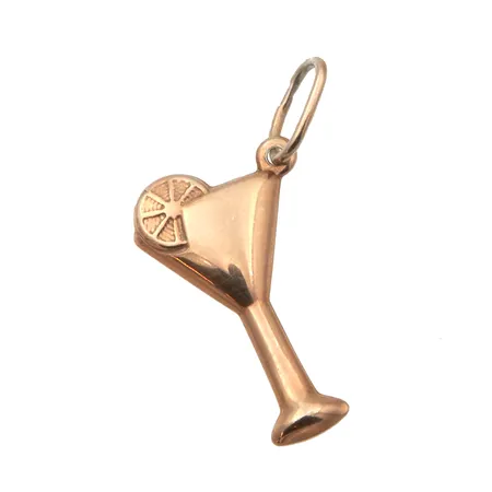 Cocktaillasi-riipus, korkeus 23mm, 585, Paino: 0,3 g