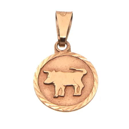 Horoskooppi-riipus, Härkä, korkeus 17mm, 585, Paino: 0,7 g