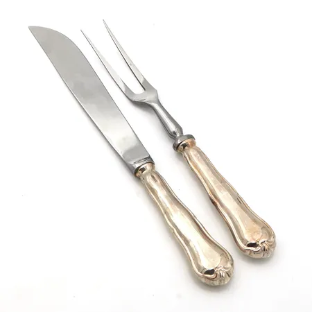 Pihvihaarukka ja -veitsi, Chippendale, pituudet 225-265mm, 830br, Paino: 183,5 g