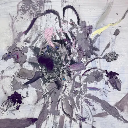 Öljyväri Ville Kylätasku, Flowers X, mitat 140x100cm, signeerattu, vuodelta 2022.