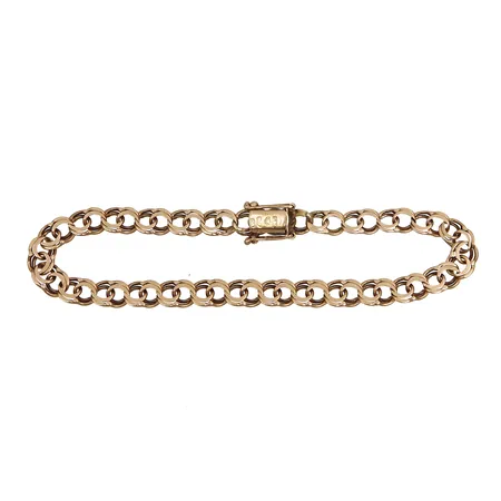 Bismarck-ranneketju, pituus 205mm, leveys 5mm, lenkeissä kulumaa, 585, Paino: 8,8 g