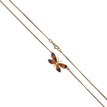 Emaltoitu kaulakoru, pituus 60cm, 585br,  Paino: 7,3 g