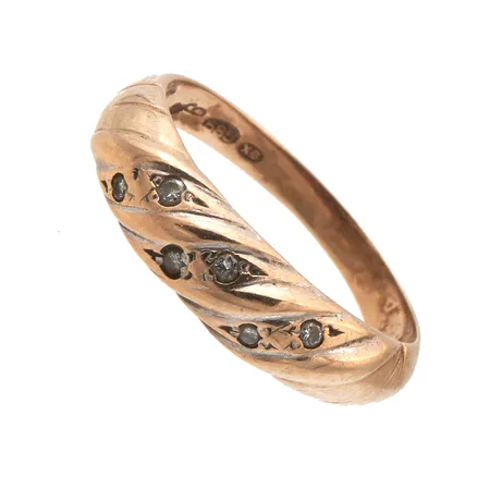 Timanttisormus 6xn.0.01ct, koko 16½, 585,  Paino: 2 g