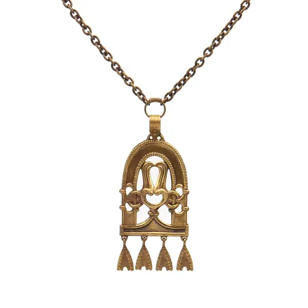 Kaulakoru Kalevala, Riipus-196, ketjun pituus 71cm, riipuksen korkeus 57mm, pronssia.